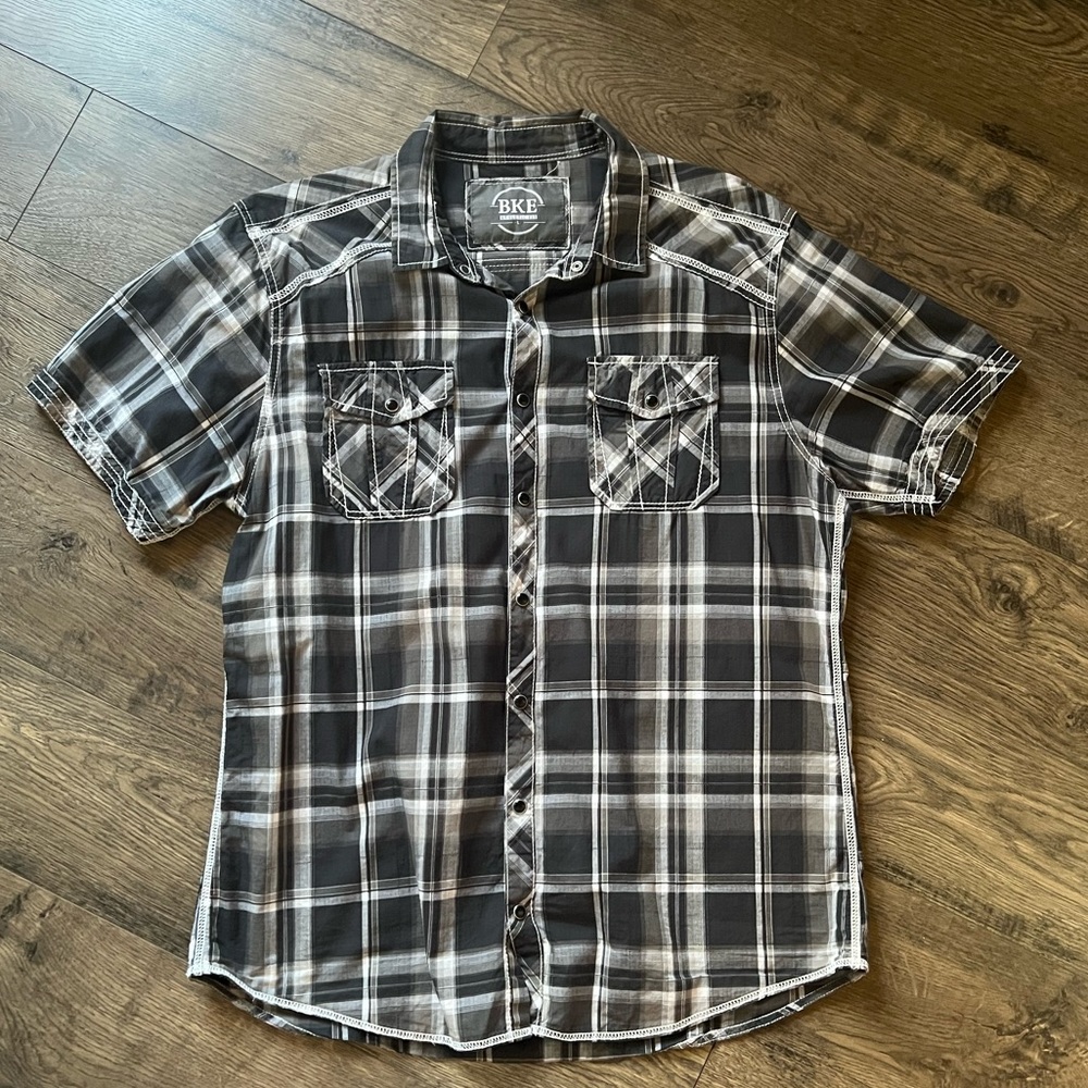 BKE Athletic Fit Plaid Shirt